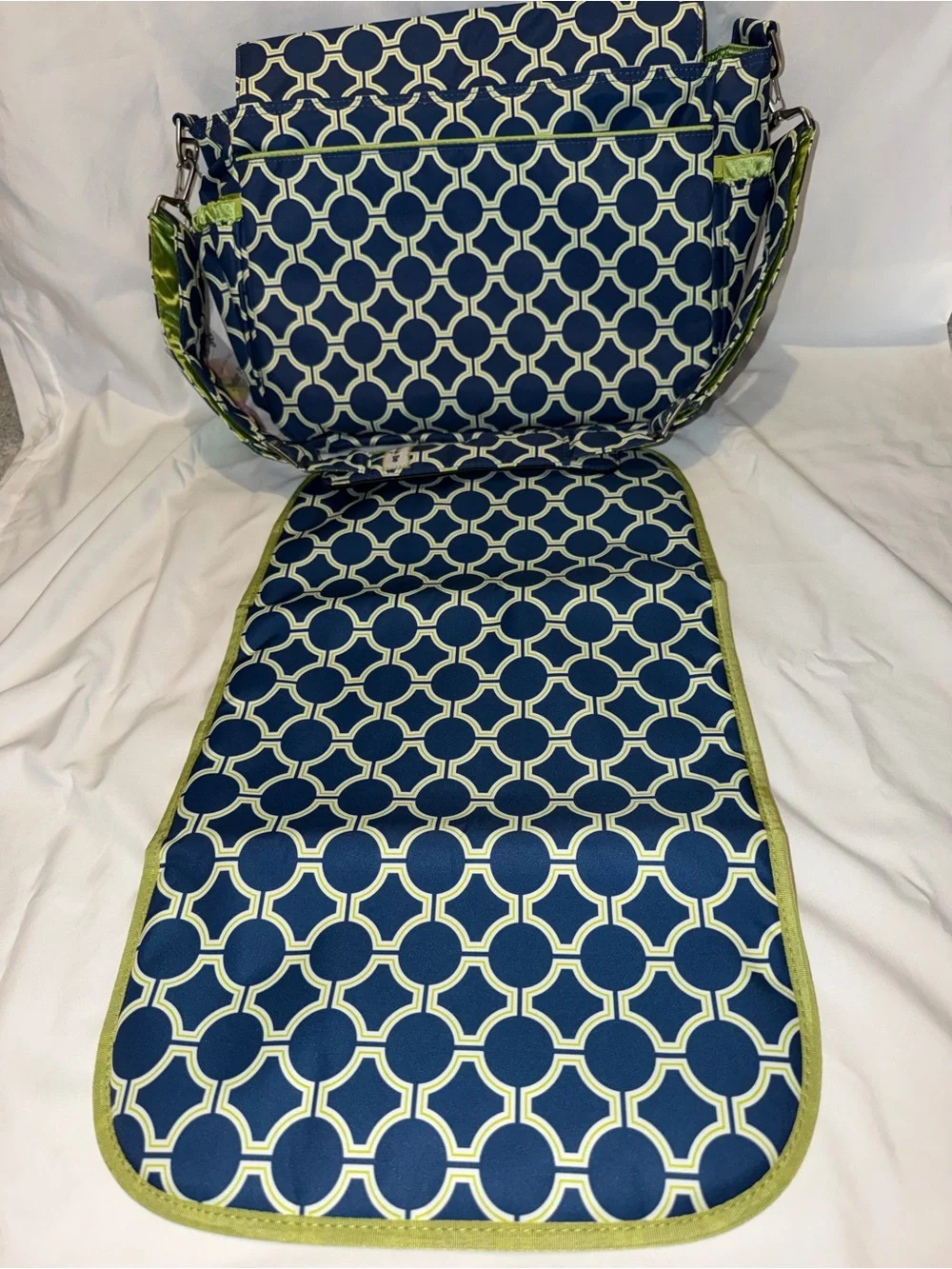 Ju Ju Be Better Be Messenger Diaper Bag Royal Envy HTF Retired Print NWT